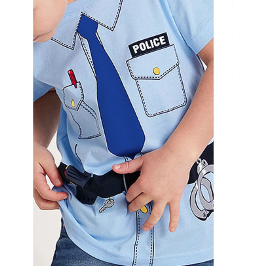 Children’s Police Officer Graphic Short Sleeve T-Shirt Apparel and Accessories
