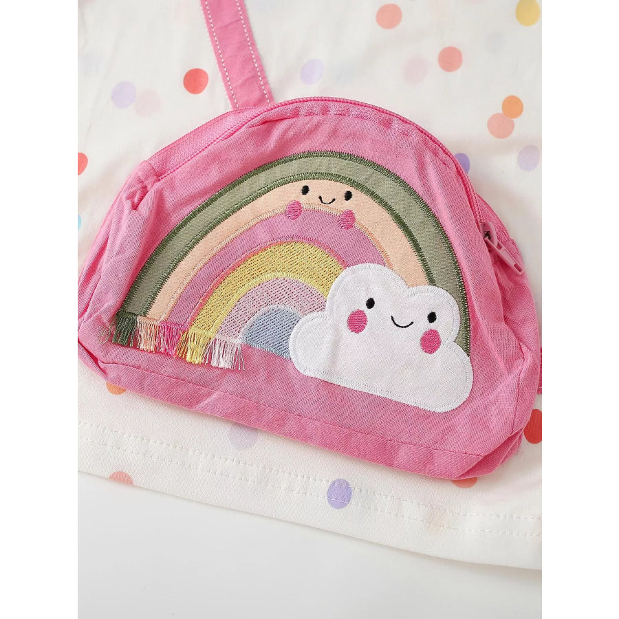 Children’s Polka Dot Bag Applique T-Shirt Apparel and Accessories