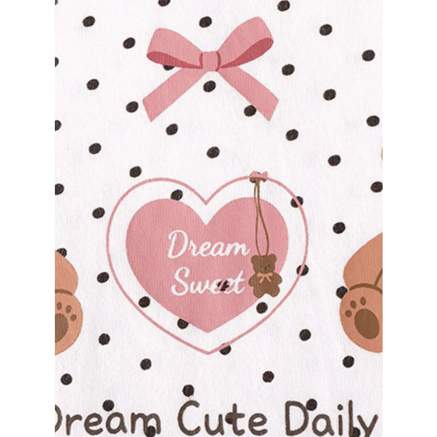 Children’s Polka Dot Bear Long-Sleeve Top and Leggings Set Apparel Accessories