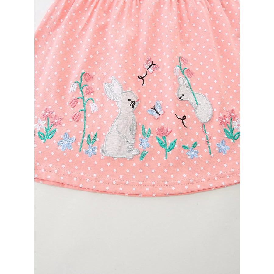 Children’s Polka Dot Bunny Long Sleeve Dress Apparel and Accessories