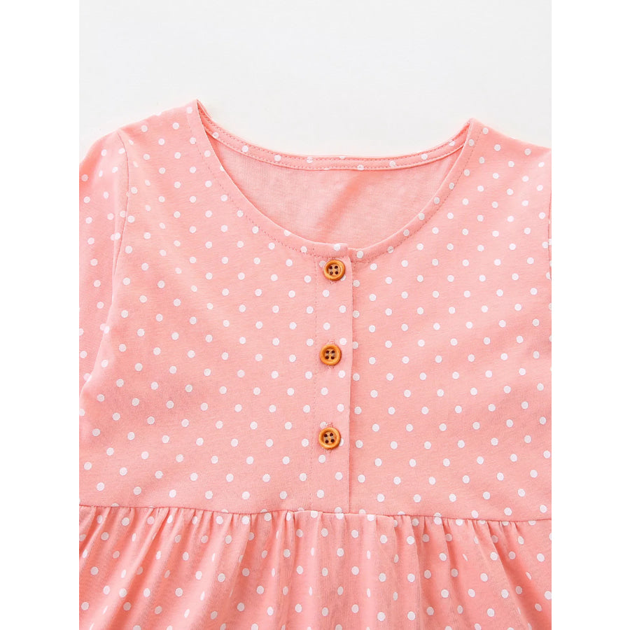 Children’s Polka Dot Bunny Long Sleeve Dress Apparel and Accessories