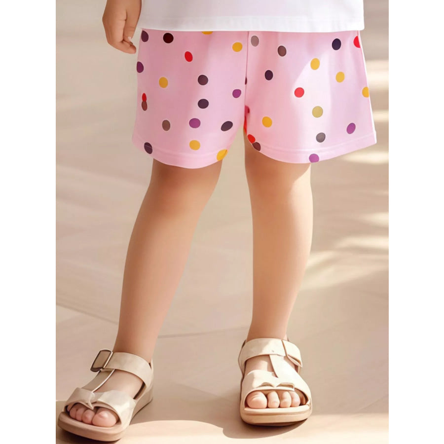Children‘s Polka Dot Casual Shorts Dusty Pink / 2Y Apparel and Accessories