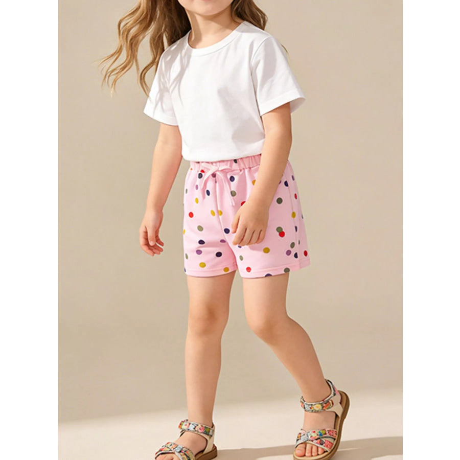 Children’s Polka Dot Drawstring Shorts Pink / 2T Apparel and Accessories