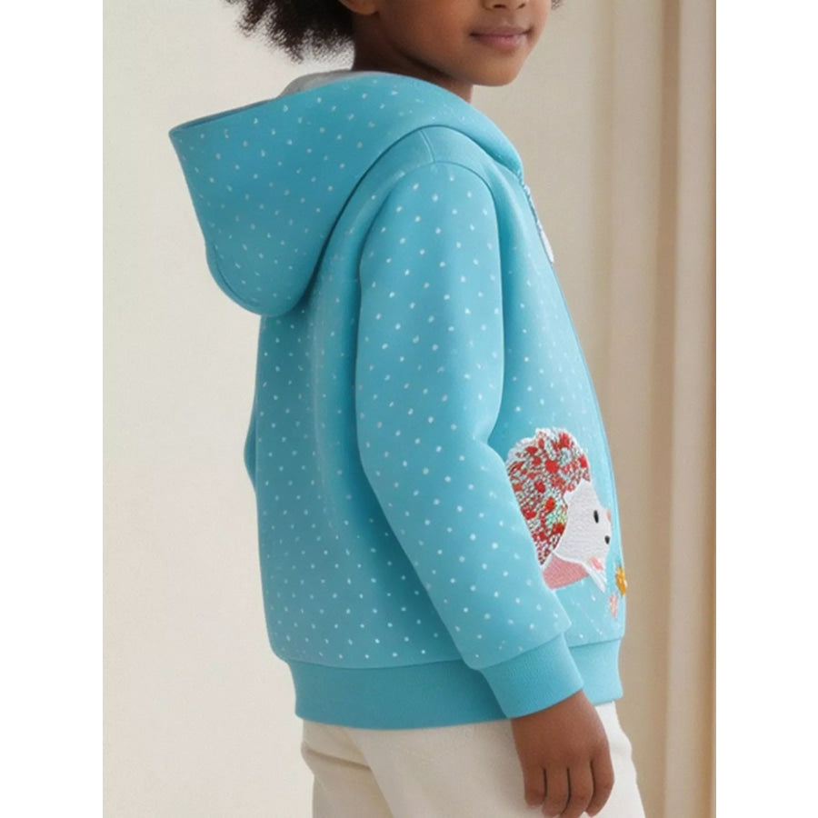 Children’s Polka Dot Hedgehog Zip-Up Jacket Apparel and Accessories