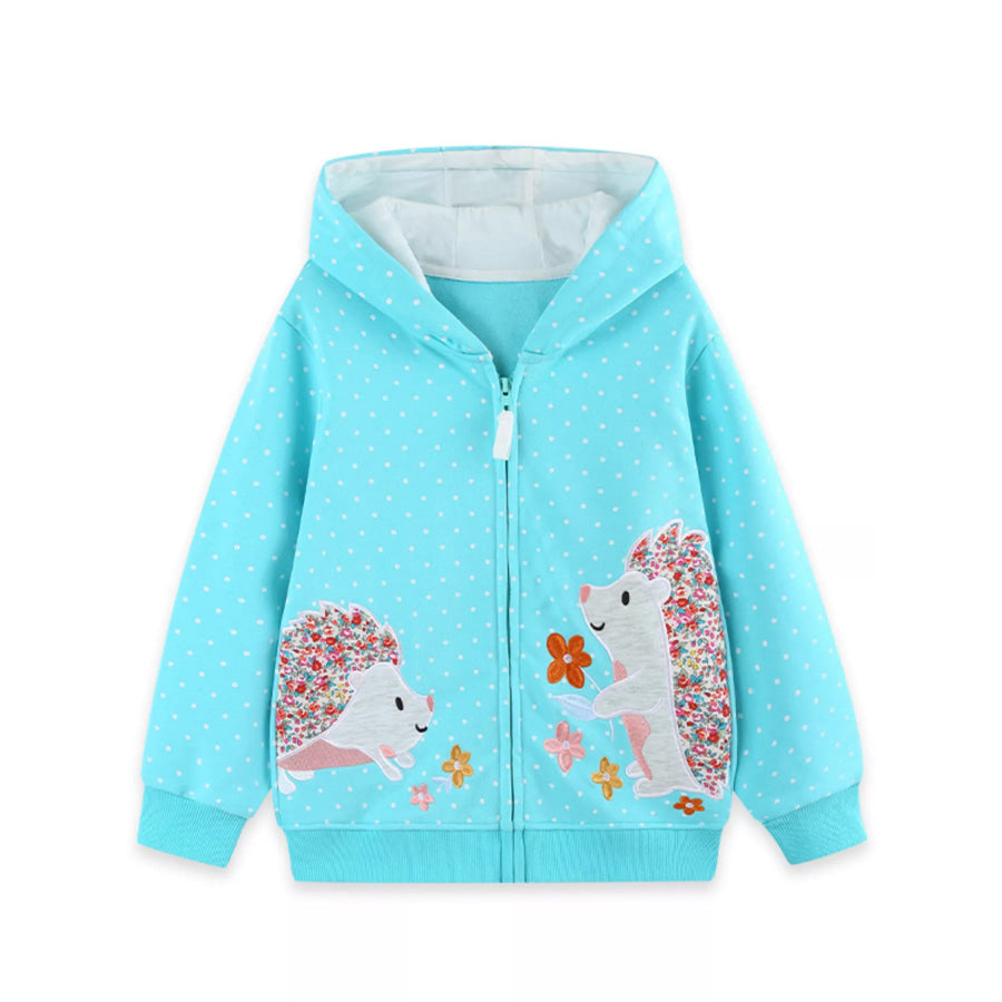 Children’s Polka Dot Hedgehog Zip-Up Jacket Apparel and Accessories