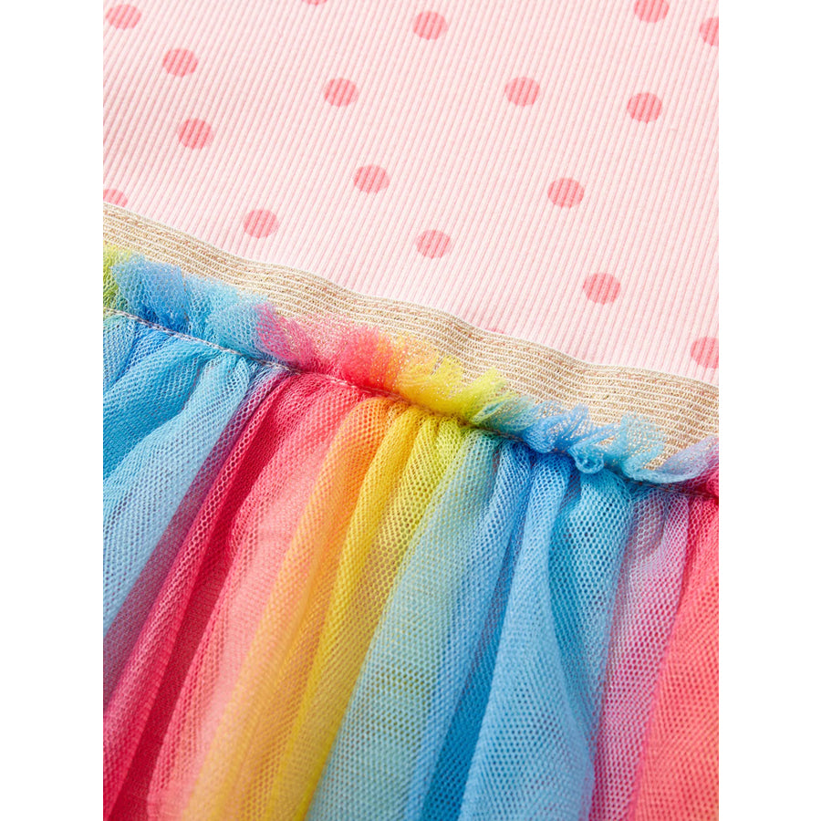 Children’s Polka Dot Rainbow Tulle Dress Apparel and Accessories