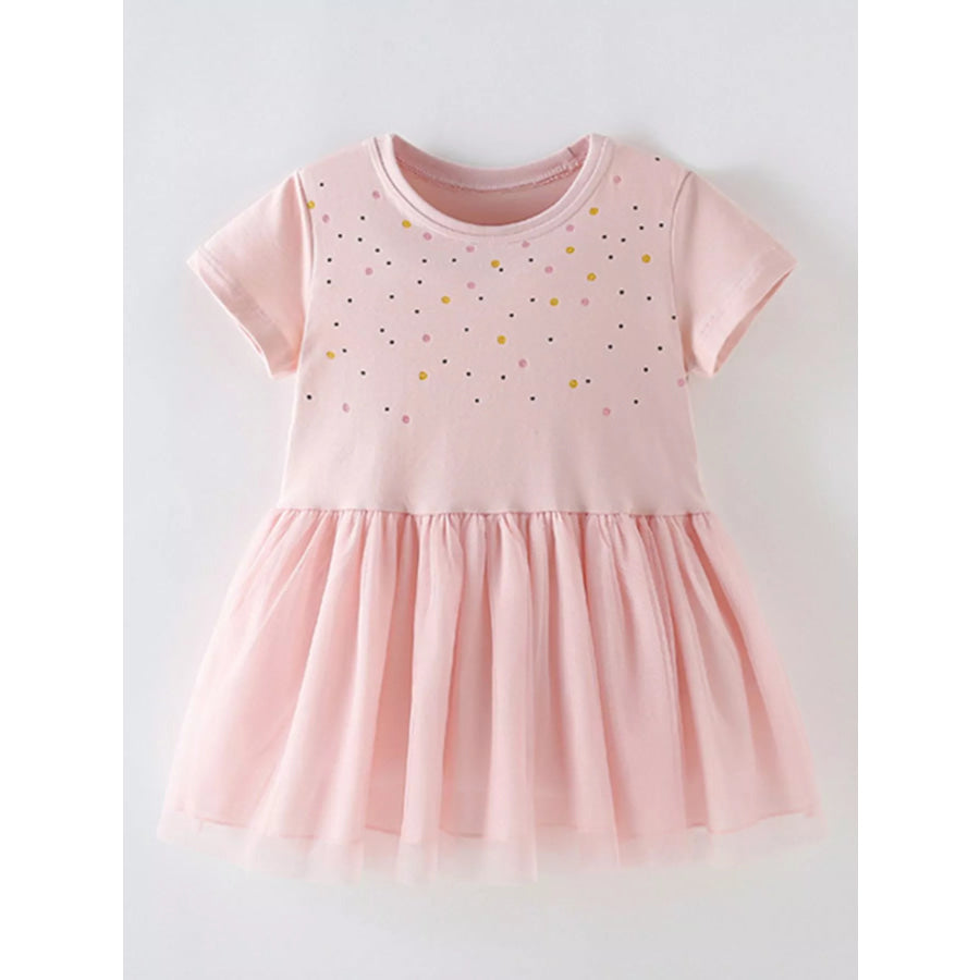 Children’s Polka Dot Round Neck Dress Apparel and Accessories