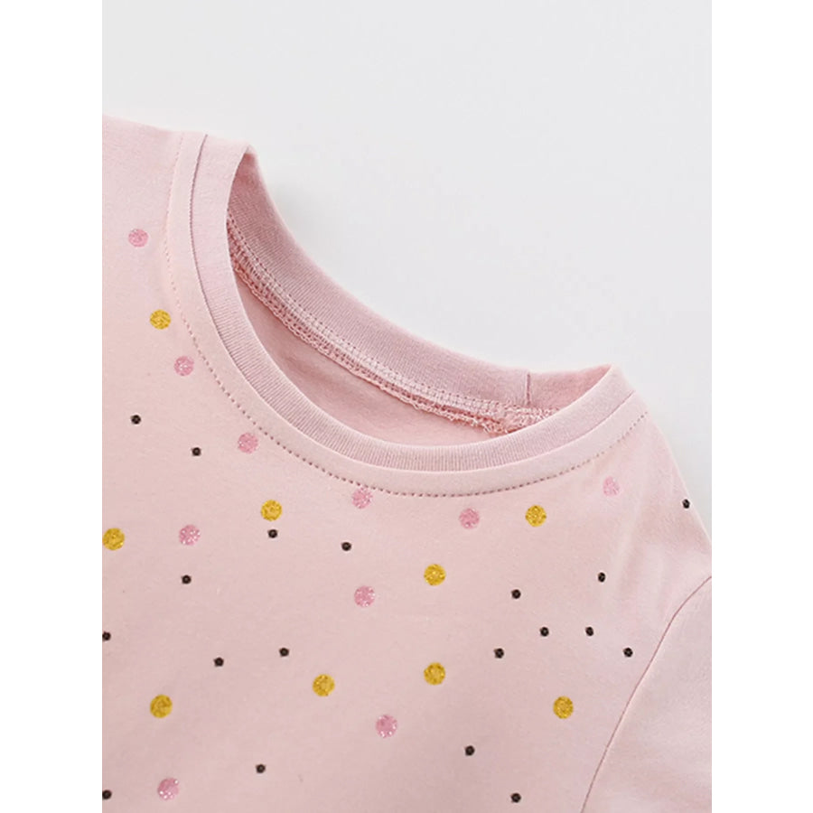 Children’s Polka Dot Round Neck Dress Apparel and Accessories