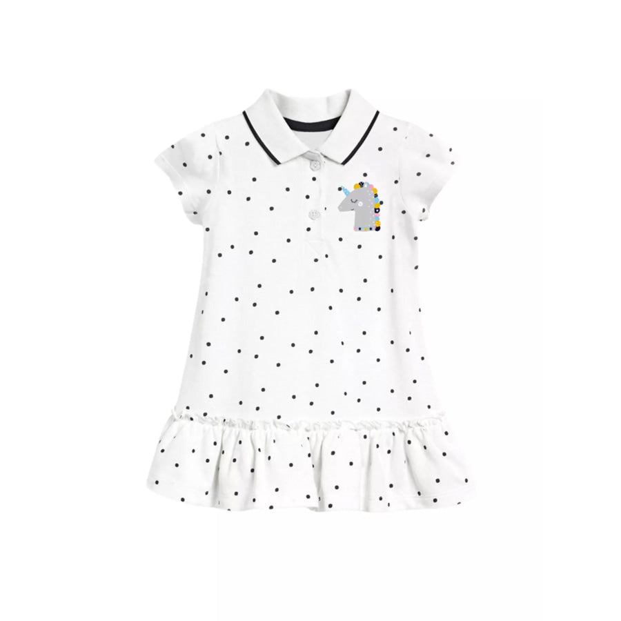 Children’s Polka Dot Ruffle Hem Polo Dress Apparel and Accessories