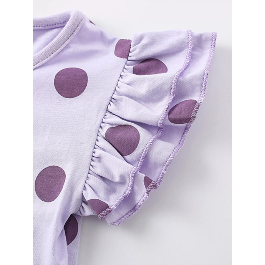 Children’s Polka Dot Ruffle Sleeve Top & Shorts Set Apparel and Accessories