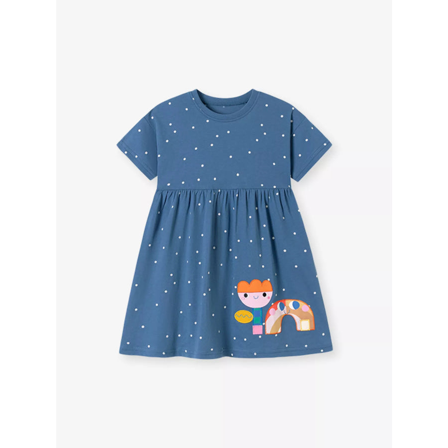 Children’s Polka Dot Short Sleeve Casual Dress Apparel and Accessories