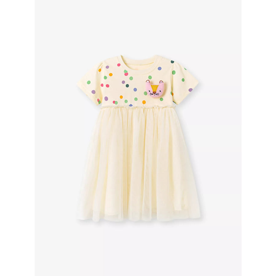 Children’s Polka Dot Short Sleeve Tulle Dress Apparel and Accessories