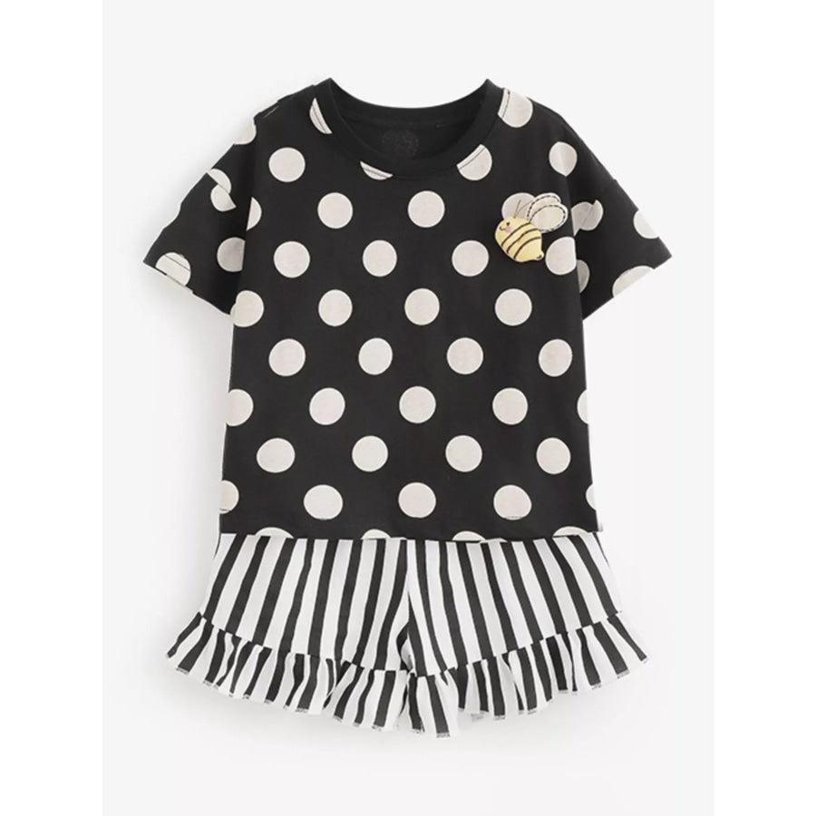 Children’s Polka Dot Top and Ruffle Trim Shorts Set Apparel and Accessories