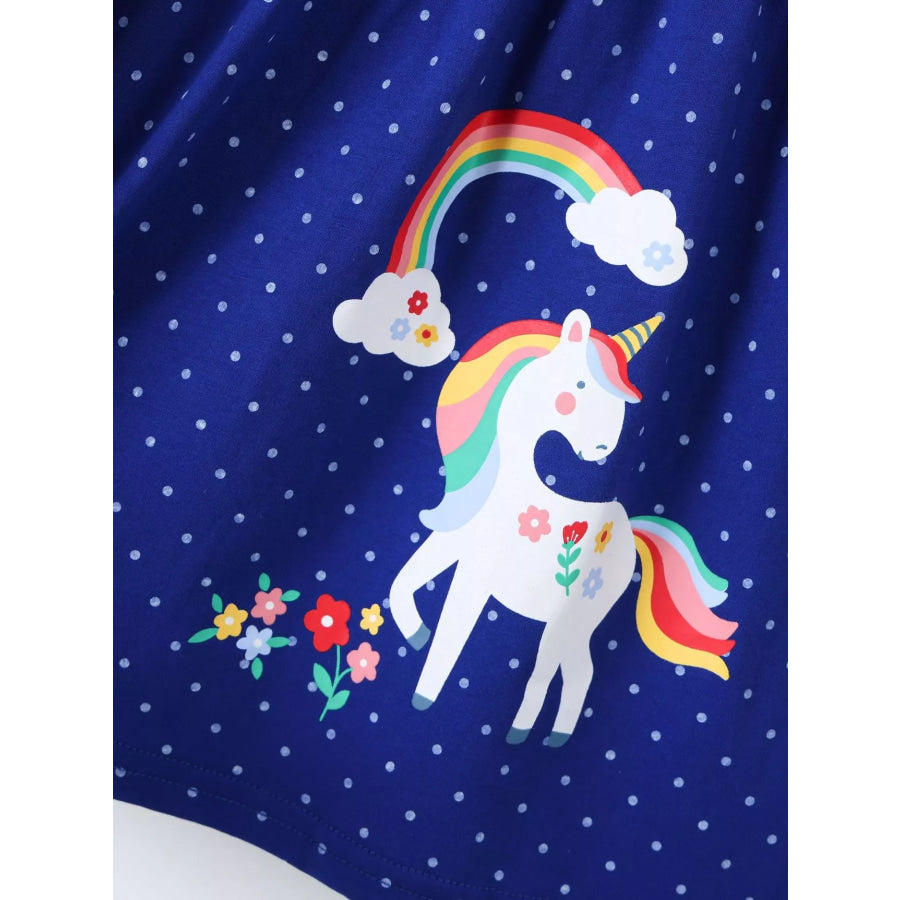 Children’s Polka Dot Unicorn Rainbow Dress Apparel and Accessories