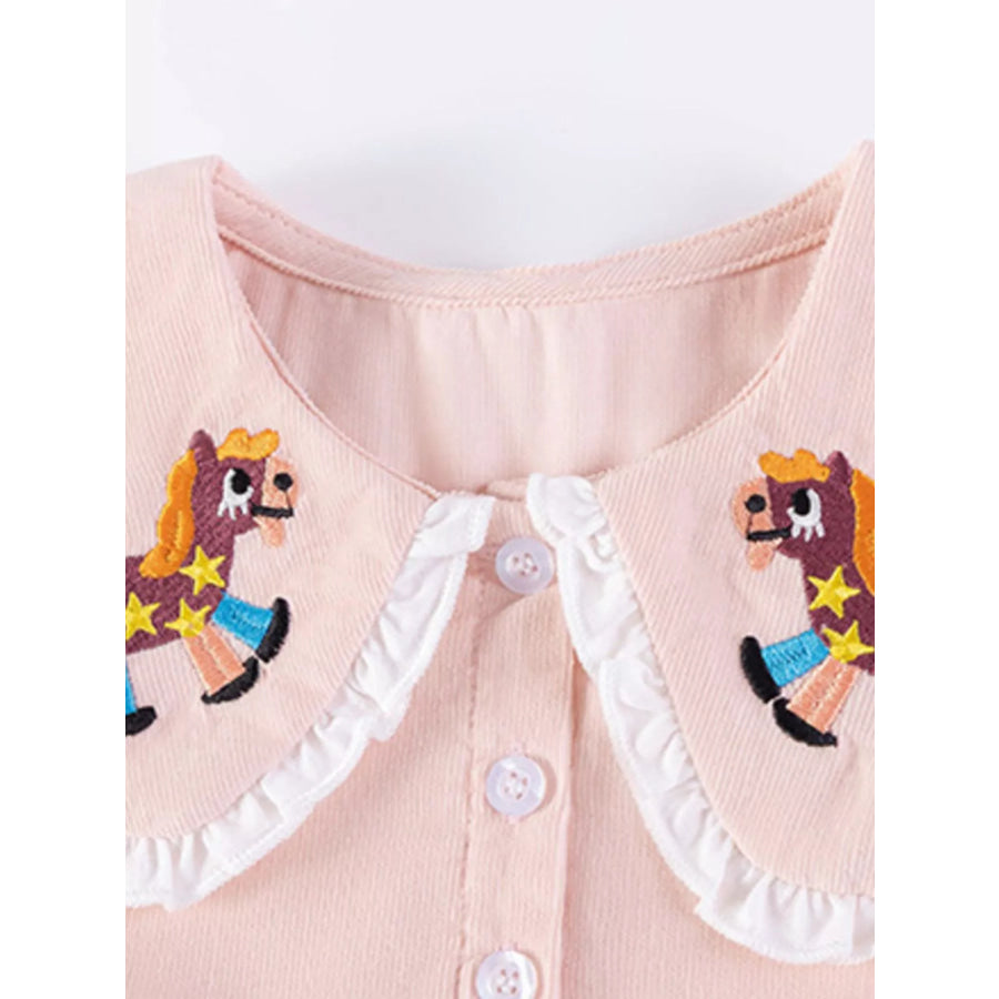 Children’s Pony Embroidered Top and Flare Pants Set Apparel and Accessories