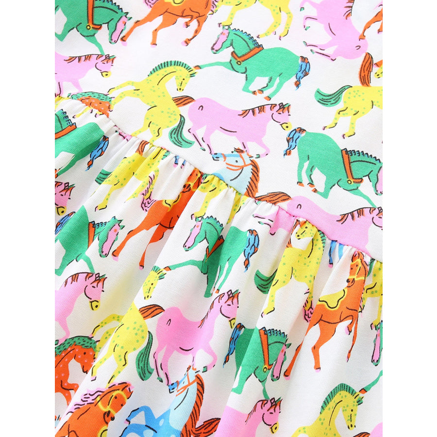 Children’s Pony Print Casual Dress Apparel and Accessories