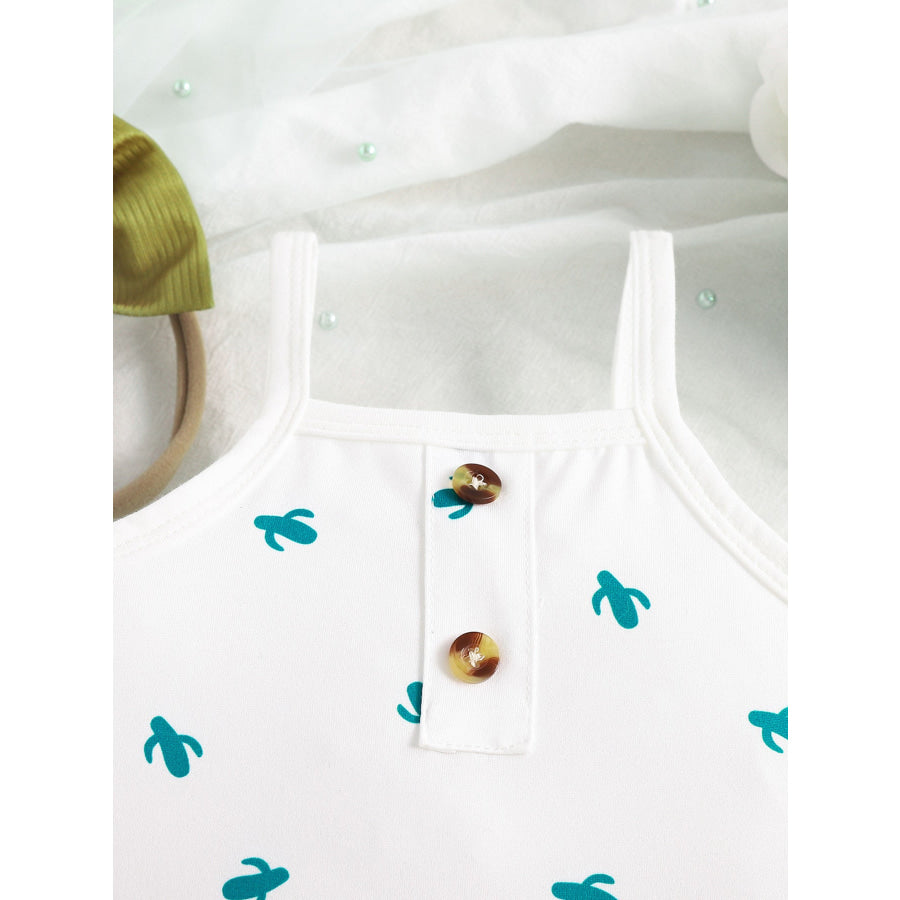 Children’s Printed Bodysuit & Flare Leg Pants & Headband 3-Piece Set Apparel and Accessories