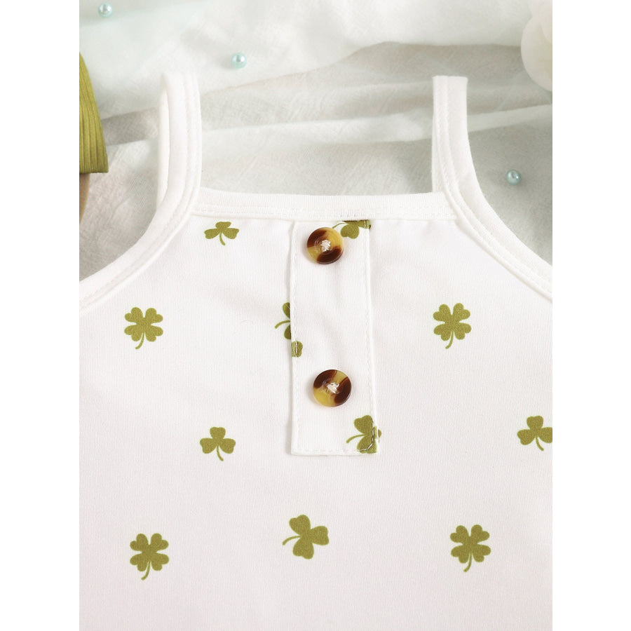 Children’s Printed Bodysuit & Flare Leg Pants & Headband 3-Piece Set Apparel and Accessories