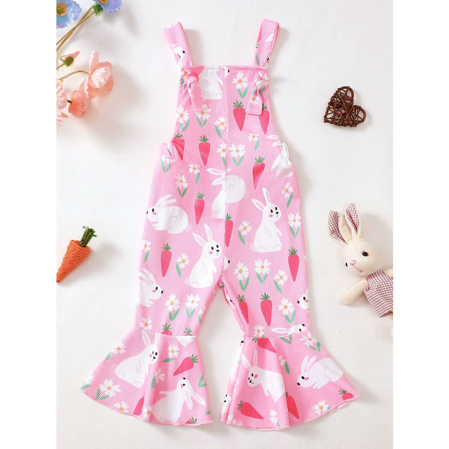 Children’s Printed Flare Overalls Pink / 6-12M Apparel and Accessories