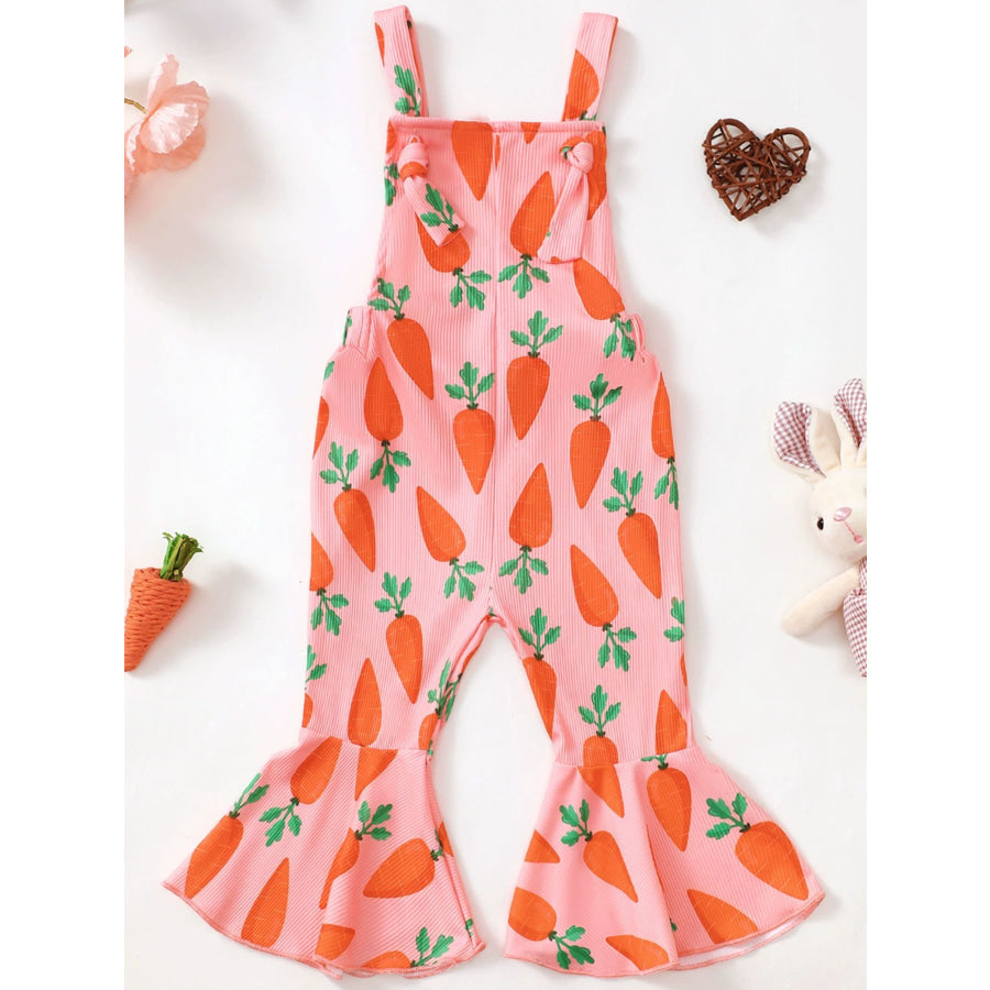 Children’s Printed Flare Overalls Red / 6-12M Apparel and Accessories