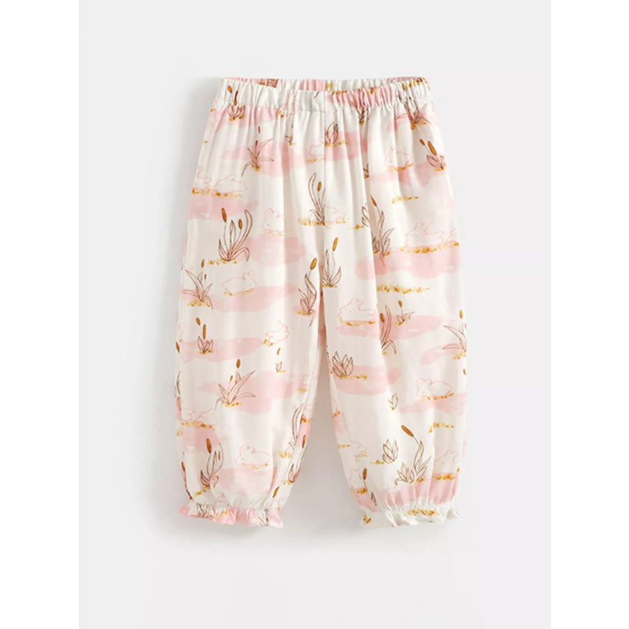 Children’s Printed Loose Fit Pants Blush Pink / 3T Apparel and Accessories