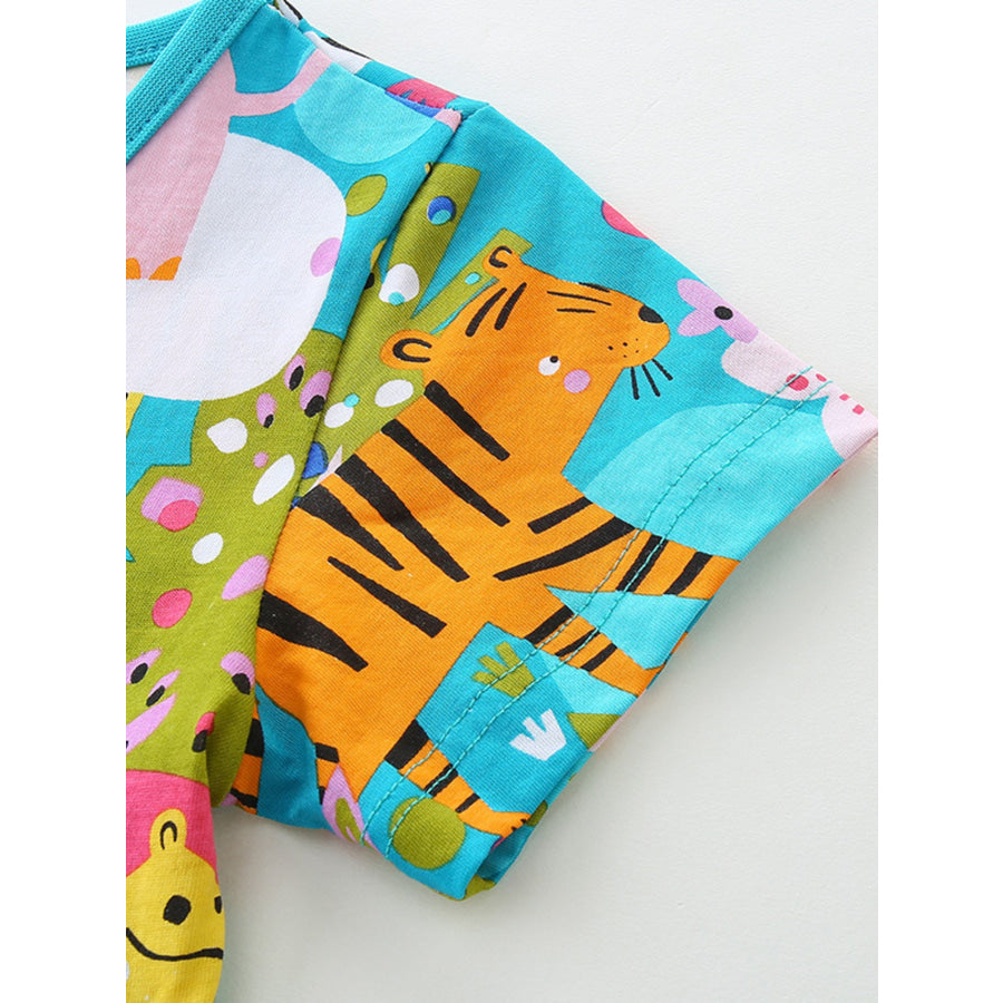 Children’s Printed Round Neck Casual Dress Apparel and Accessories