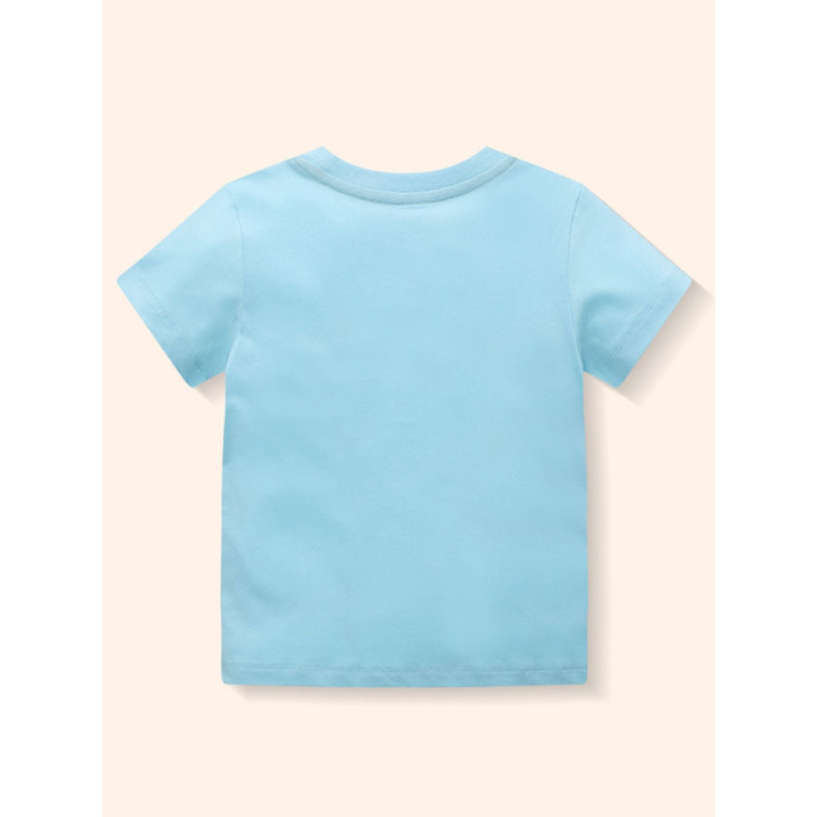 Children’s Printed Round Neck Short Sleeve T-Shirt Apparel and Accessories