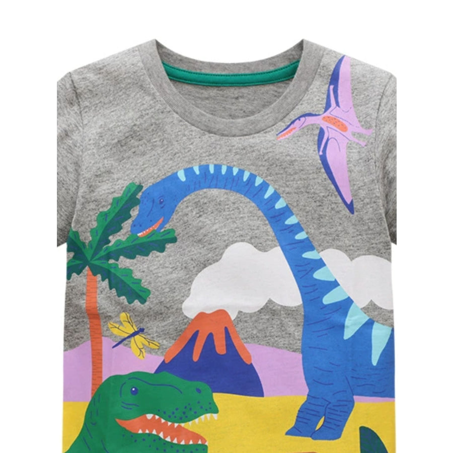 Children’s Printed Round Neck Short Sleeve T-Shirt Apparel and Accessories