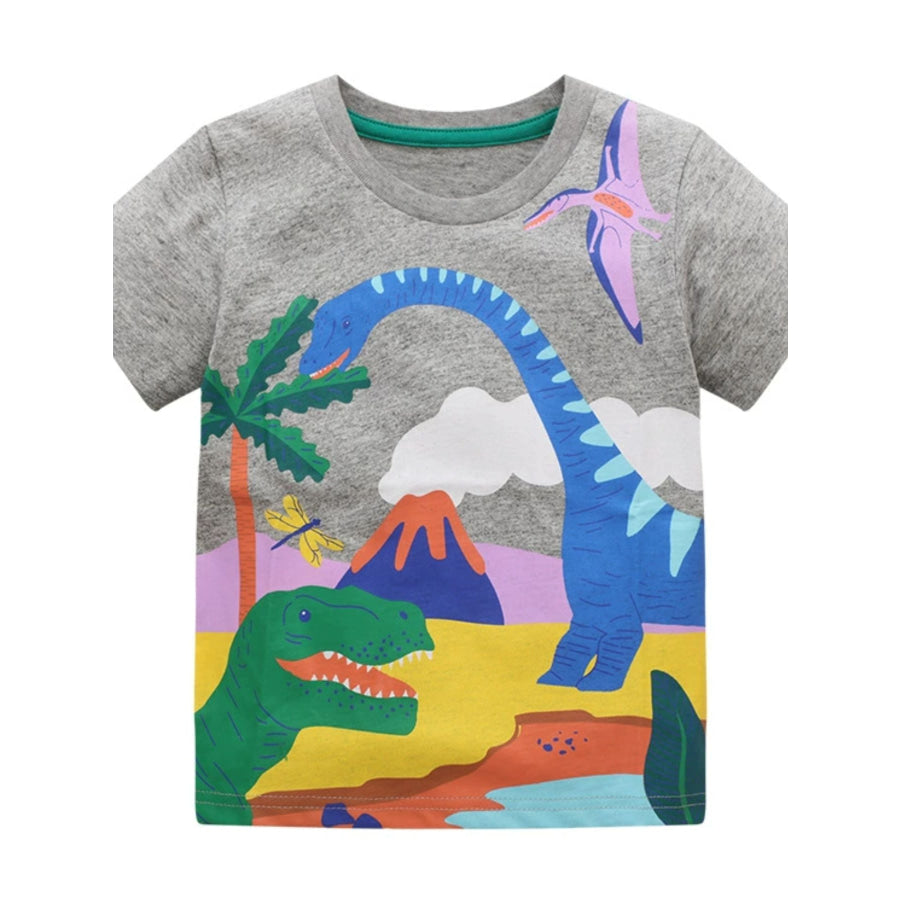 Children’s Printed Round Neck Short Sleeve T-Shirt Apparel and Accessories