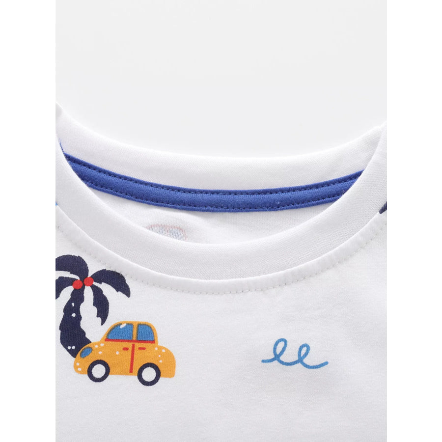Children’s Printed Round Neck Tee and Shorts Set Apparel and Accessories