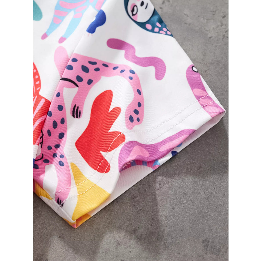 Children’s Printed Round Neck Tee and Shorts Set Apparel and Accessories