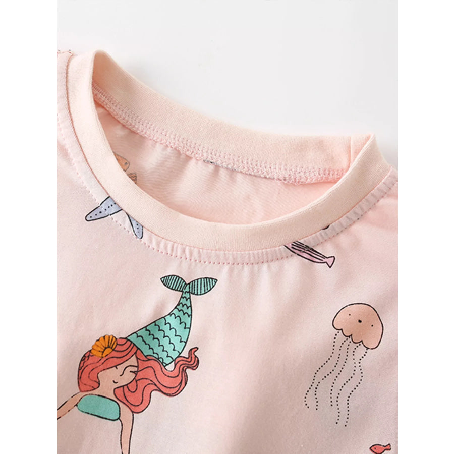 Children’s Printed Round Neck Tee and Shorts Set Apparel and Accessories