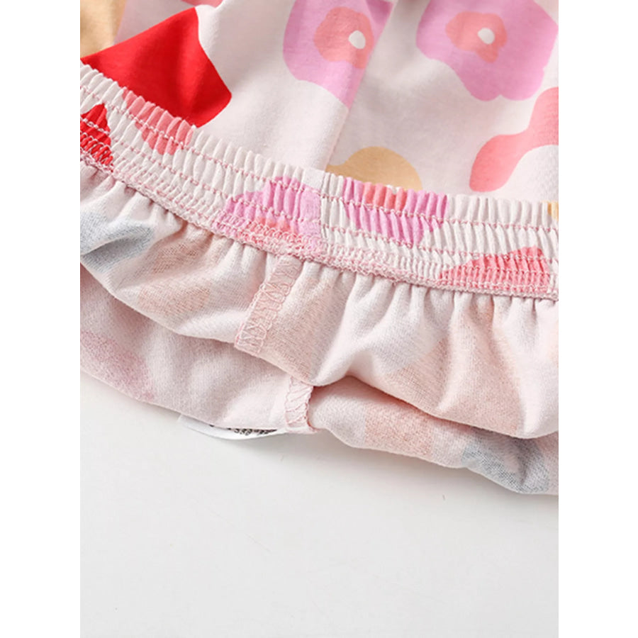 Children’s Printed Round Neck Top and Shorts Set Apparel and Accessories