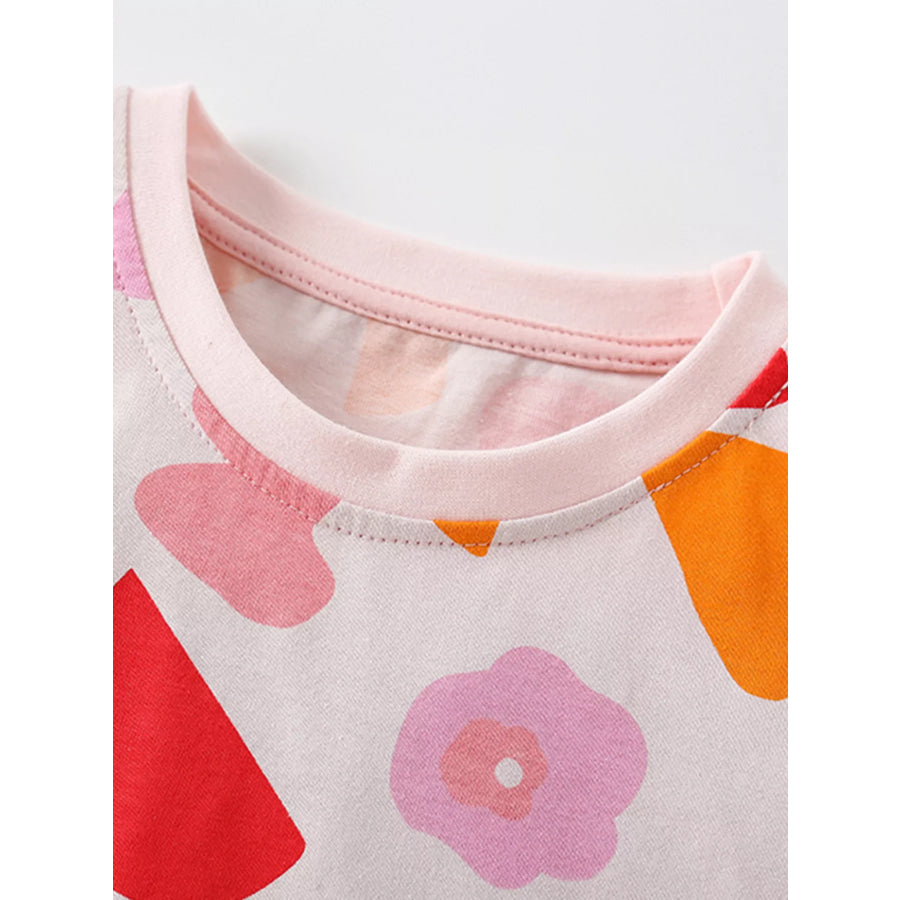 Children’s Printed Round Neck Top and Shorts Set Apparel and Accessories