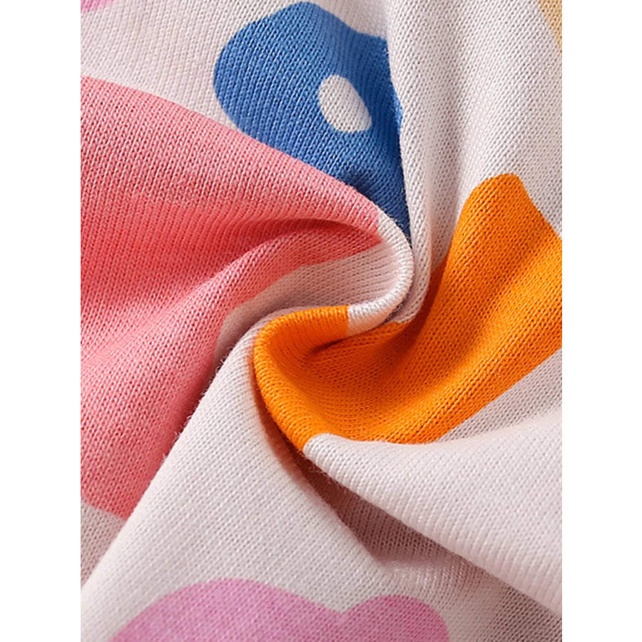 Children’s Printed Round Neck Top and Shorts Set Apparel and Accessories