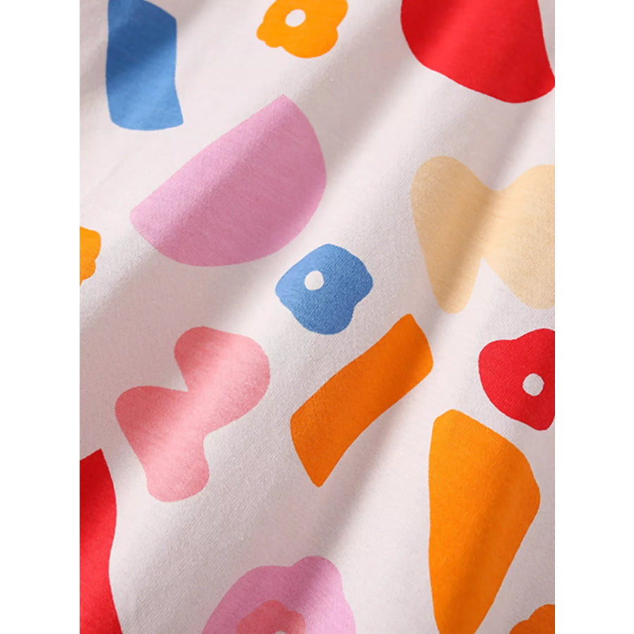 Children’s Printed Round Neck Top and Shorts Set Apparel and Accessories