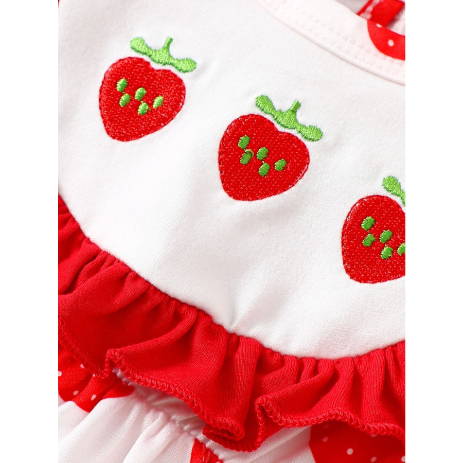 Children’s Printed Ruffle Trim One-Piece with Headband Apparel and Accessories