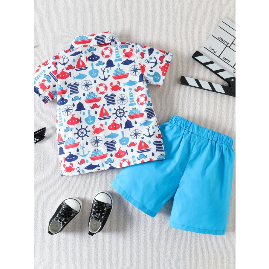 Children’s Printed Shirt & Shorts Casual Set Apparel and Accessories