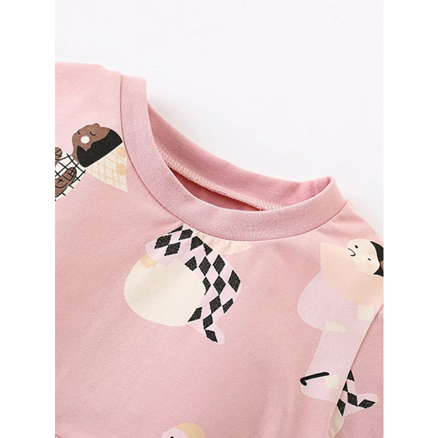 Children’s Printed Short Sleeve Casual Dress Apparel and Accessories