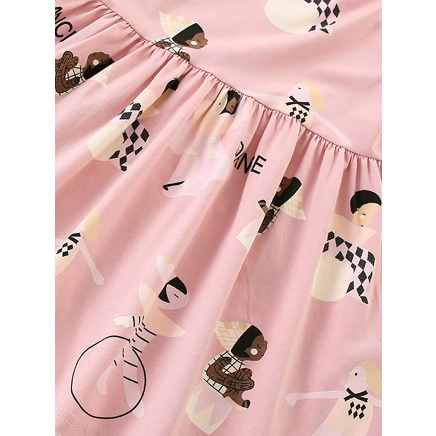 Children’s Printed Short Sleeve Casual Dress Apparel and Accessories