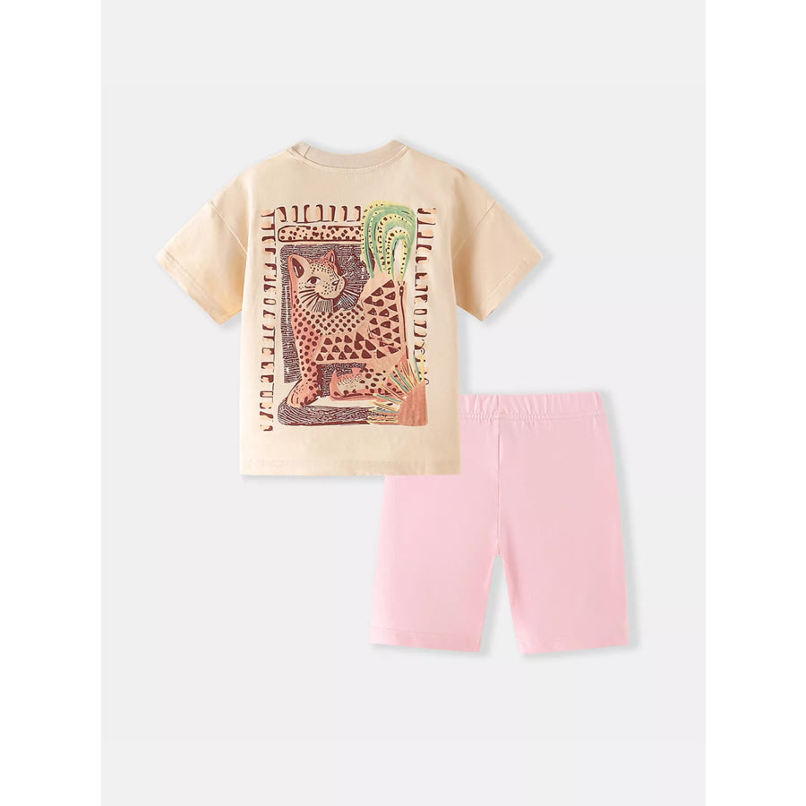 Children’s Printed Short Sleeve T-Shirt & Shorts Set Apparel and Accessories