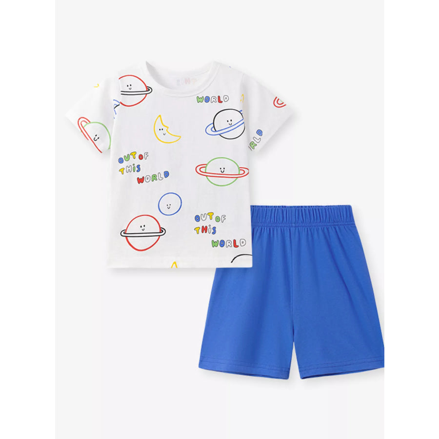 Children’s Printed Short Sleeve Tee and Shorts Set Apparel and Accessories