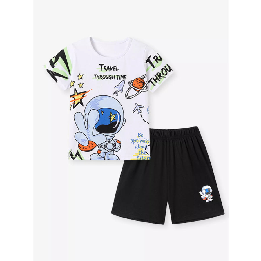 Children’s Printed Short Sleeve Tee and Shorts Set Apparel and Accessories