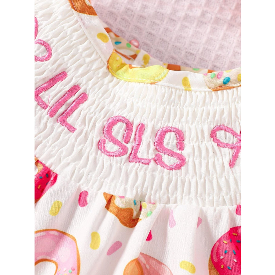 Children’s Printed Smocked One-Piece with Headband Apparel and Accessories