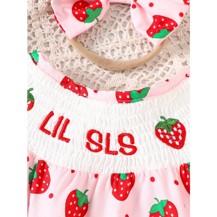 Children’s Printed Smocked One-Piece with Headband Apparel and Accessories