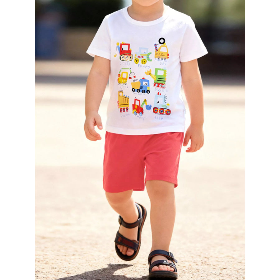 Children’s Printed Tee & Shorts Set Strawberry / 2Y Apparel and Accessories