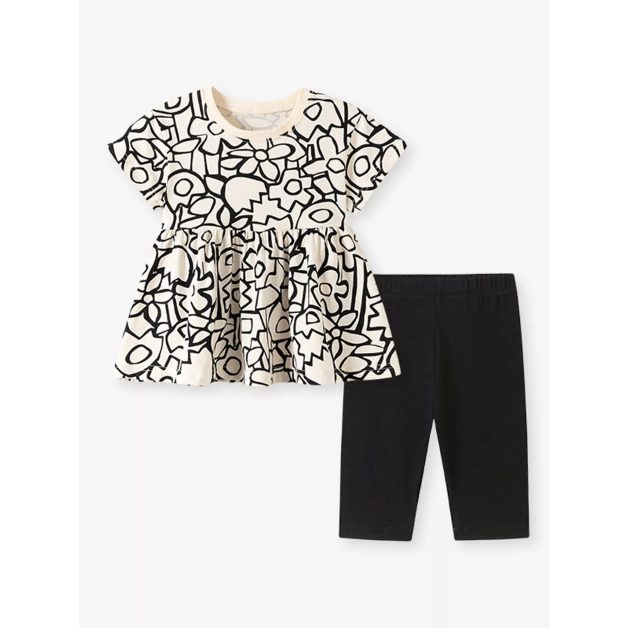 Children’s Printed Top and Leggings Set Apparel and Accessories