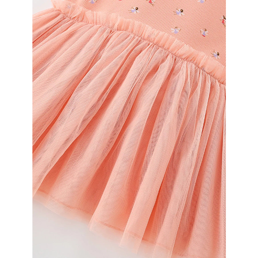 Children’s Printed Tulle Layered Dress Apparel and Accessories