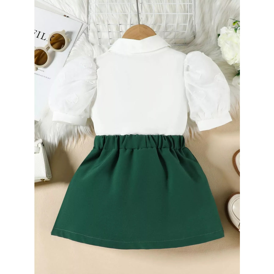 Children’s Puff Sleeve Top & Skirt Set Apparel and Accessories