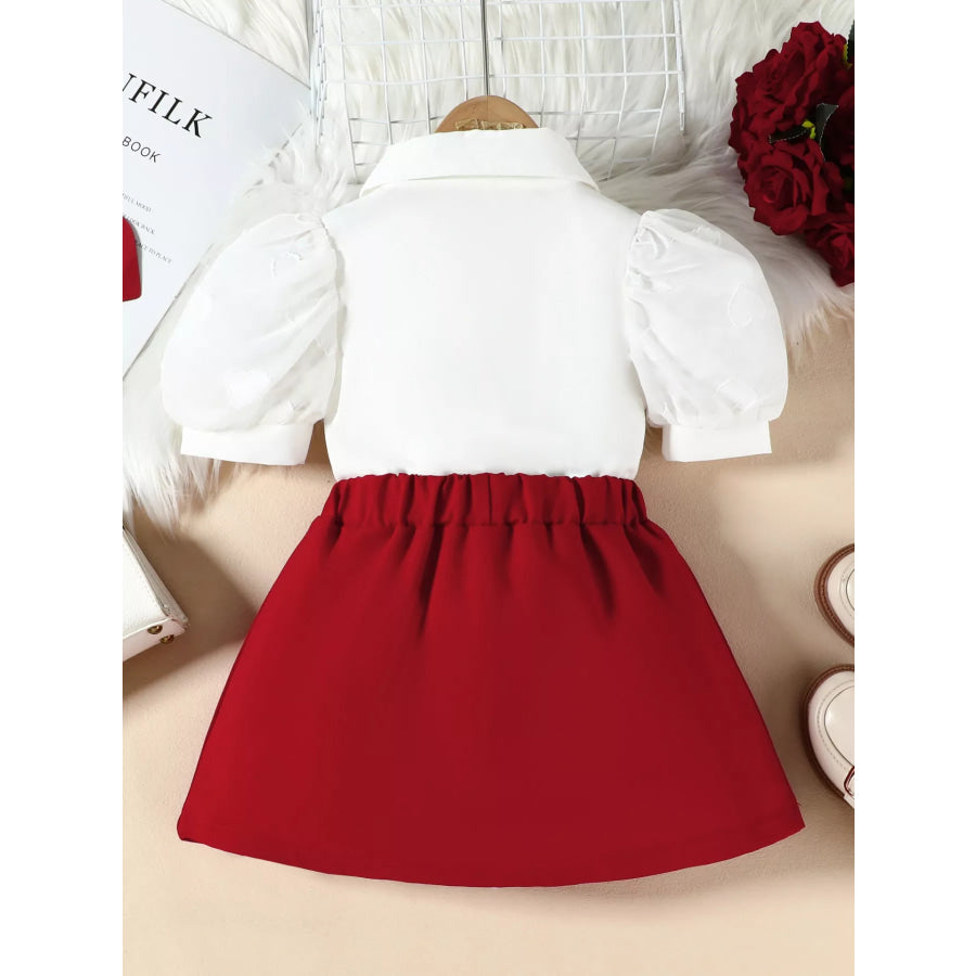 Children’s Puff Sleeve Top & Skirt Set Apparel and Accessories
